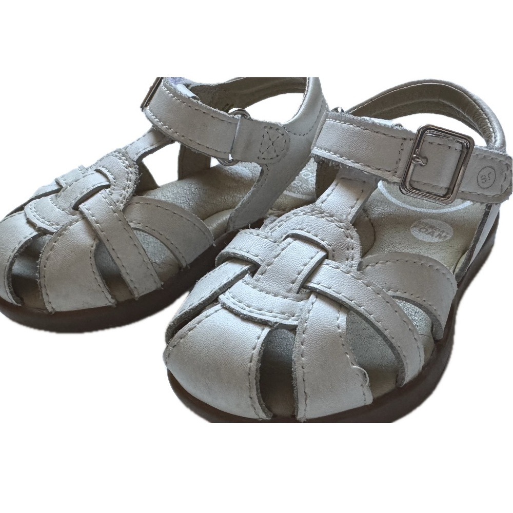 Stride Rite White Dressy Sandals, Size 5.5